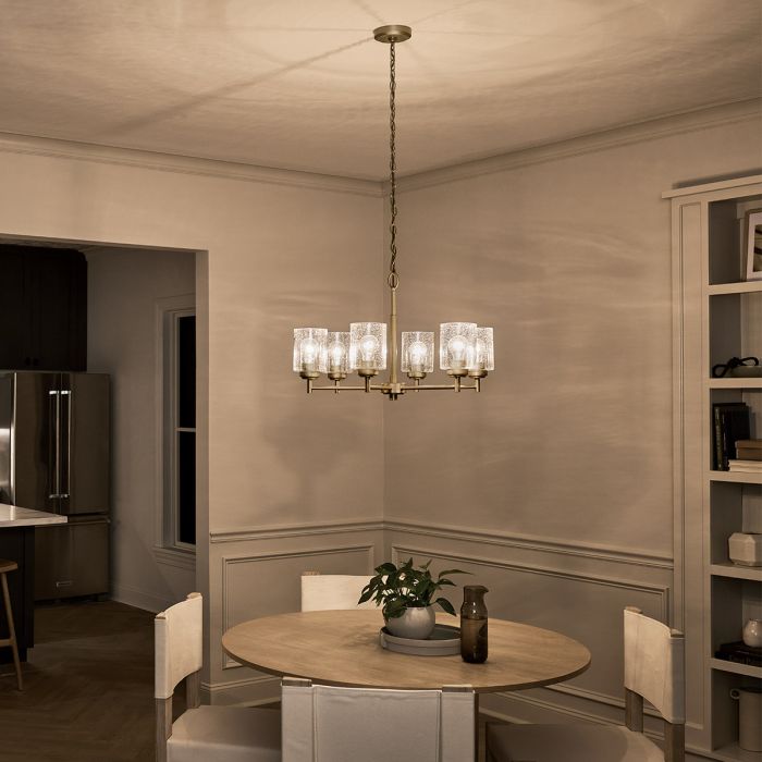 Winslow 6 lt Chandelier - Natural Brass