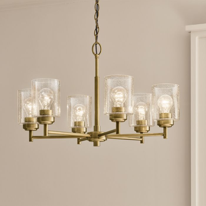 Winslow 6 lt Chandelier - Natural Brass