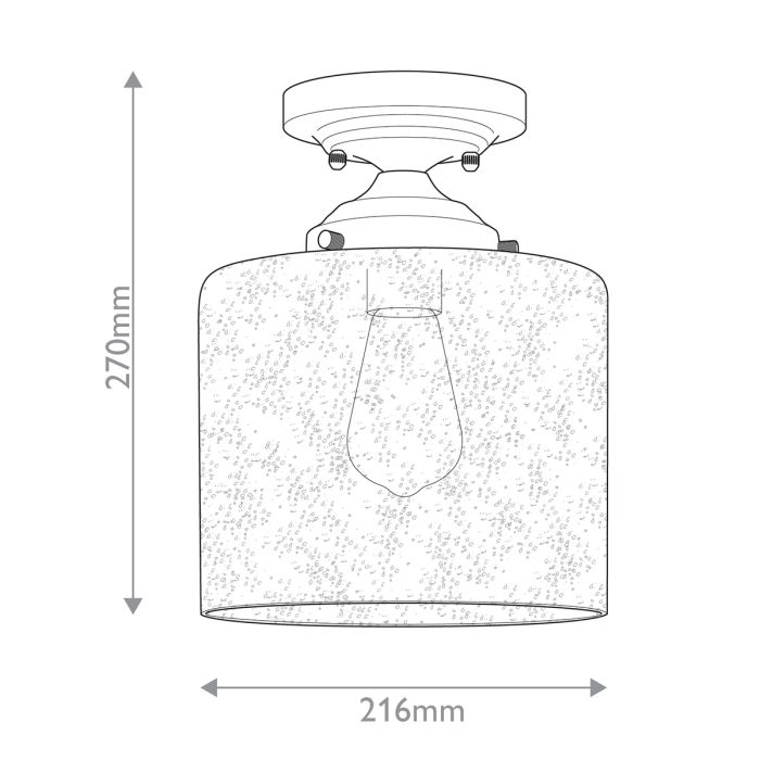 Winslow 1 lt Ceiling Semi-Flush - Natural Brass