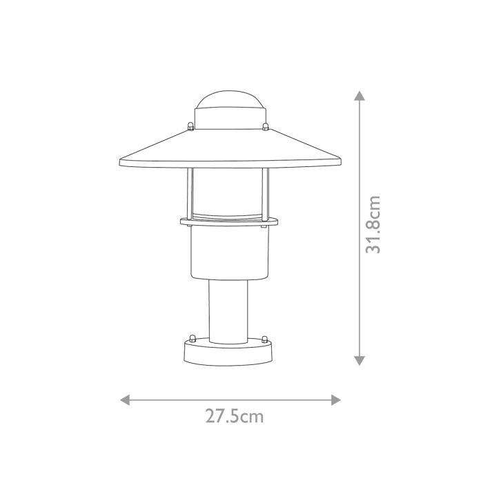 Klampenborg 1 Light Pedestal with PIR - Black
