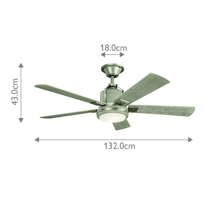 Colerne - 52in / 132cm Fan - Brushed Nickel