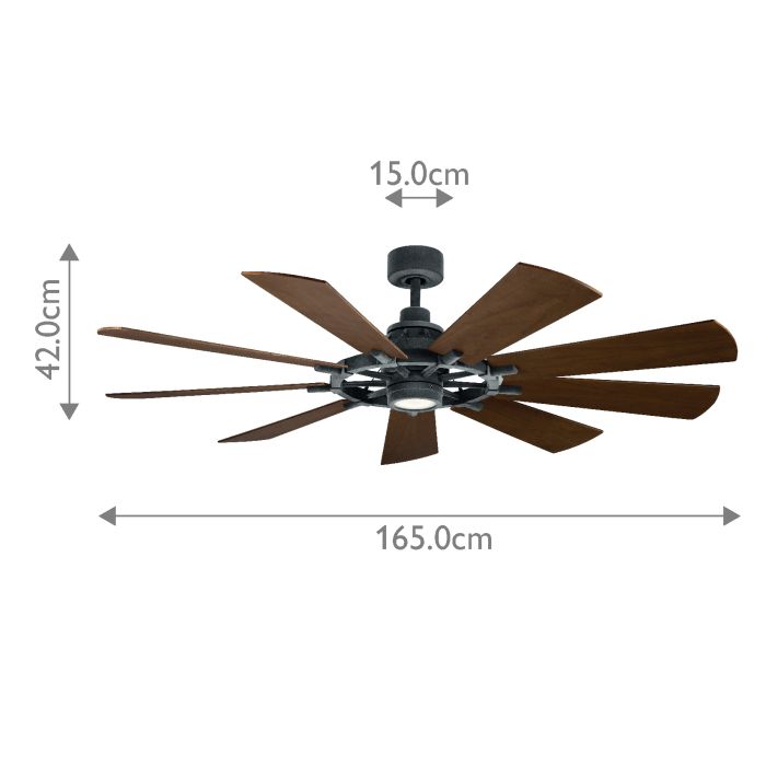 Gentry - 65in / 165cm Fan - Weathered Zinc
