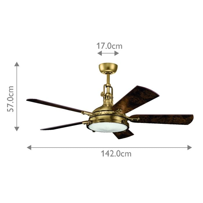 Hatteras Bay - 56in / 142cm Fan - Burnished Antique Brass