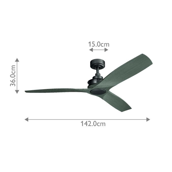 Ried - 56in / 142cm Fan - Anvil Iron