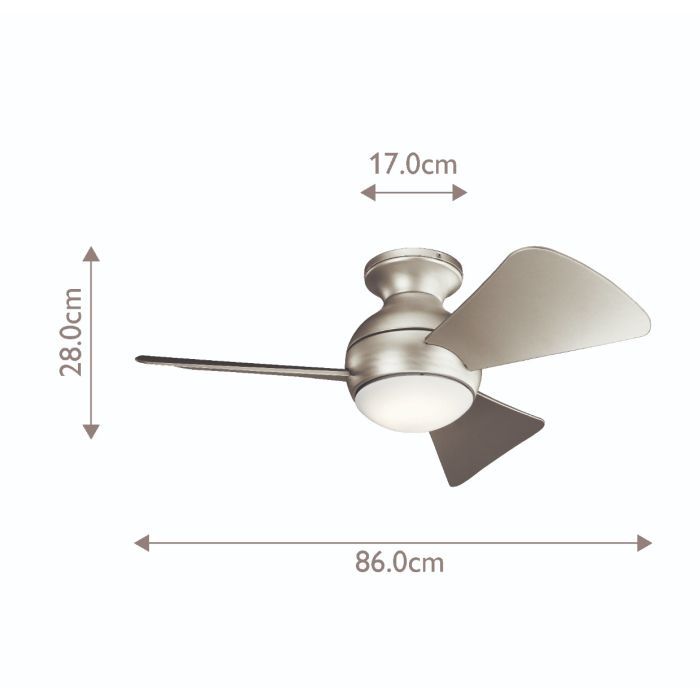 Sola - 34in / 86cm Fan - Brushed Nickel