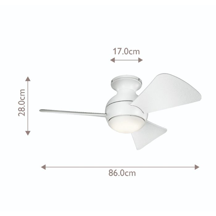 Sola - 34in / 86cm Fan - Matte White