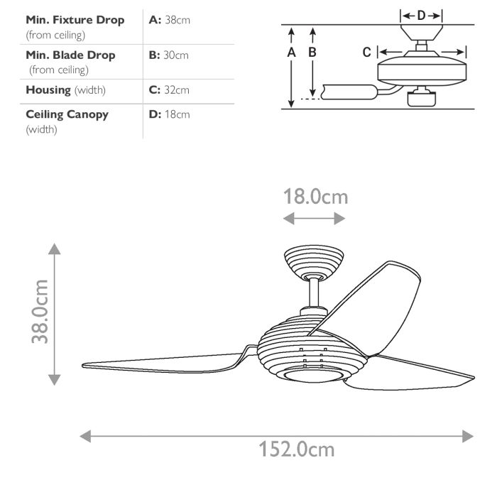 Voya - 60in / 152cm Fan - Brushed Stainless Steel