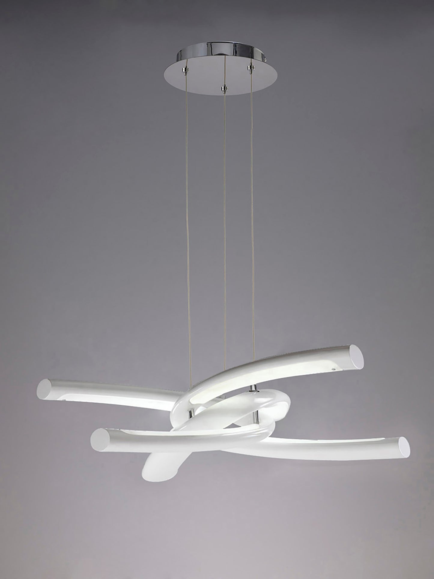 Knot Pendant 36W LED 3000K,3600lm,Gloss White/White Acrylic/Polished Chrome,3yrs Warranty by Mantra