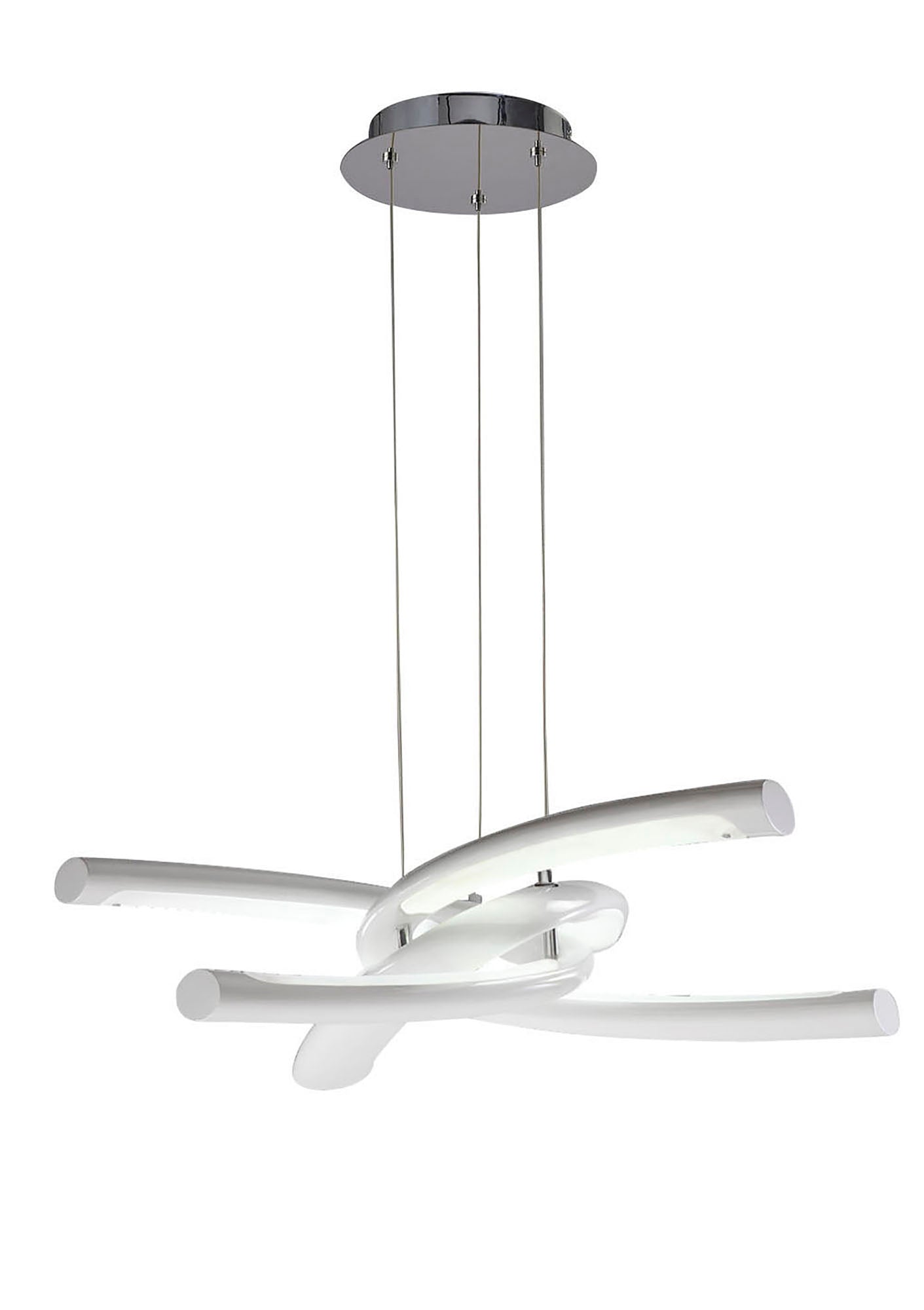 Knot Pendant 36W LED 3000K,3600lm,Gloss White/White Acrylic/Polished Chrome,3yrs Warranty by Mantra