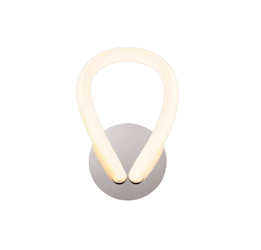 Knot II Switched Wall Lamp, 12W LED, 3000K, 900lm, IP20, Chrome, 3yrs Warranty by Mantra
