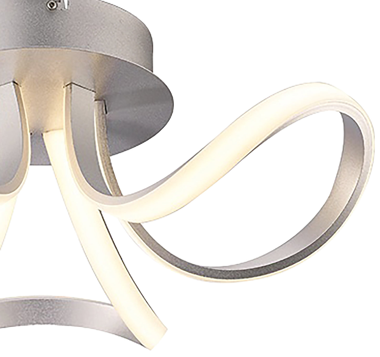 Knot Ceiling 36W LED 3 Looped Arms 3000K, 2850lm, Silver/Frosted Acrylic, 3yrs Warranty by Mantra