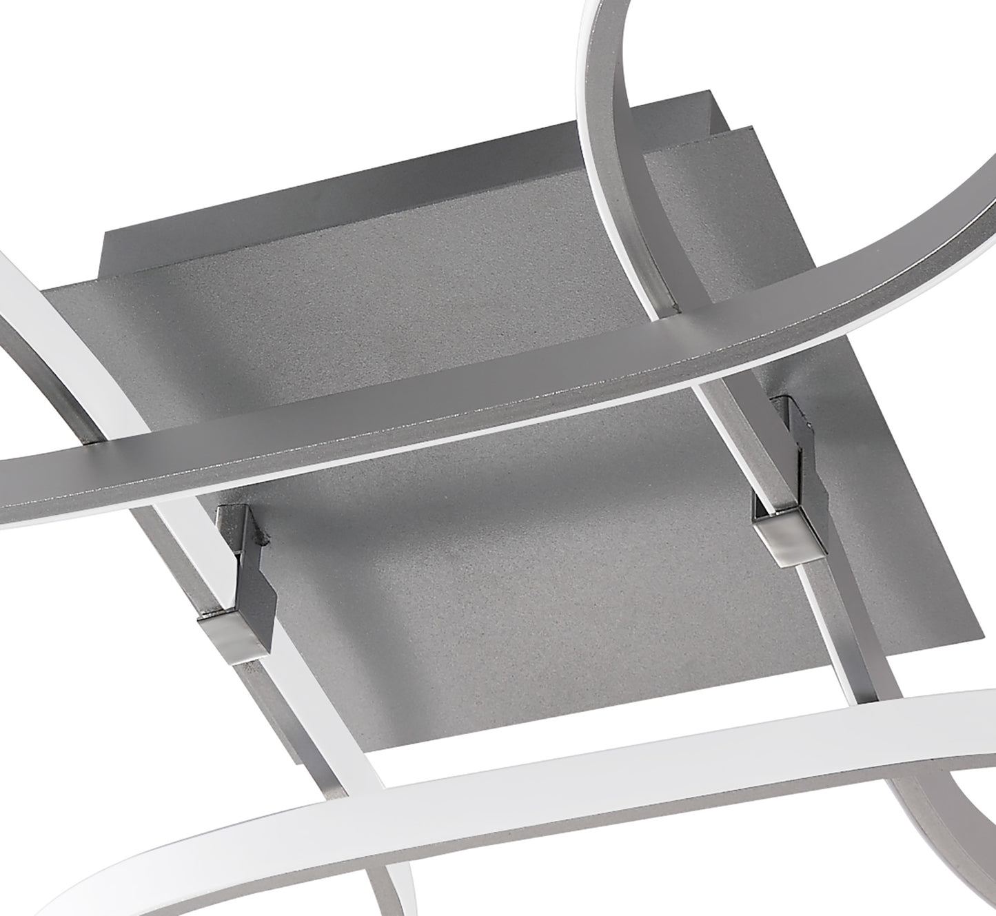 Knot Square Ceiling 40W LED 4 Looped Arms 3000K, 3100lm, Silver/Frosted Acrylic/Polished Chrome, 3yrs Warranty by Mantra