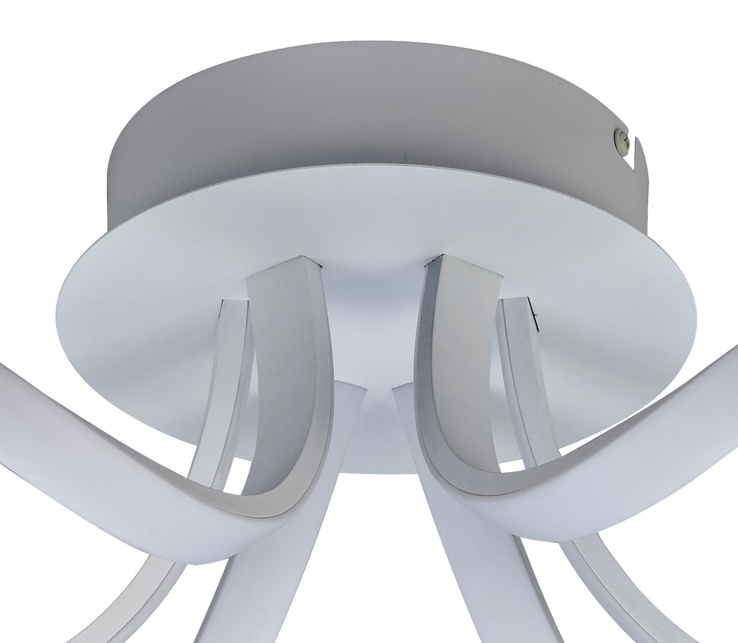 Knot Blanco Ceiling 48cm Round 3 Looped Arms 36W LED 4000K, 2520lm, White/Frosted Acrylic, 3yrs Warranty by Mantra