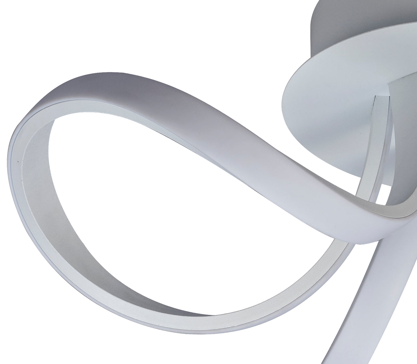 Knot Blanco Ceiling 48cm Round 3 Looped Arms 36W LED 4000K, 2520lm, White/Frosted Acrylic, 3yrs Warranty by Mantra