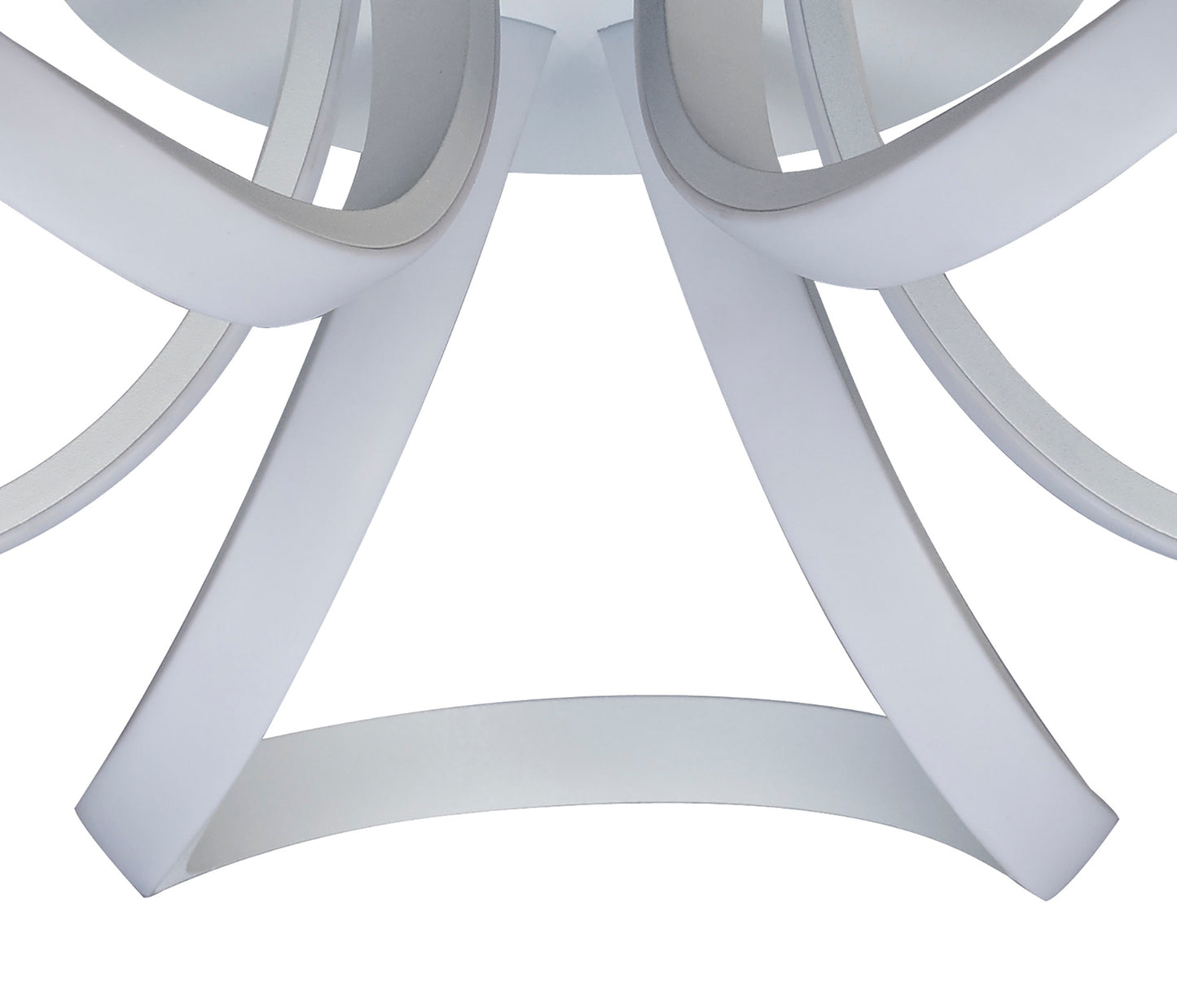 Knot Blanco Ceiling 48cm Round 3 Looped Arms 36W LED 4000K, 2520lm, White/Frosted Acrylic, 3yrs Warranty by Mantra