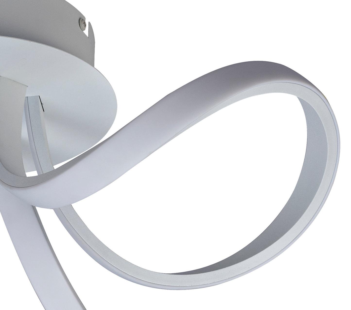 Knot Blanco Ceiling 48cm Round 3 Looped Arms 36W LED 4000K, 2520lm, White/Frosted Acrylic, 3yrs Warranty by Mantra