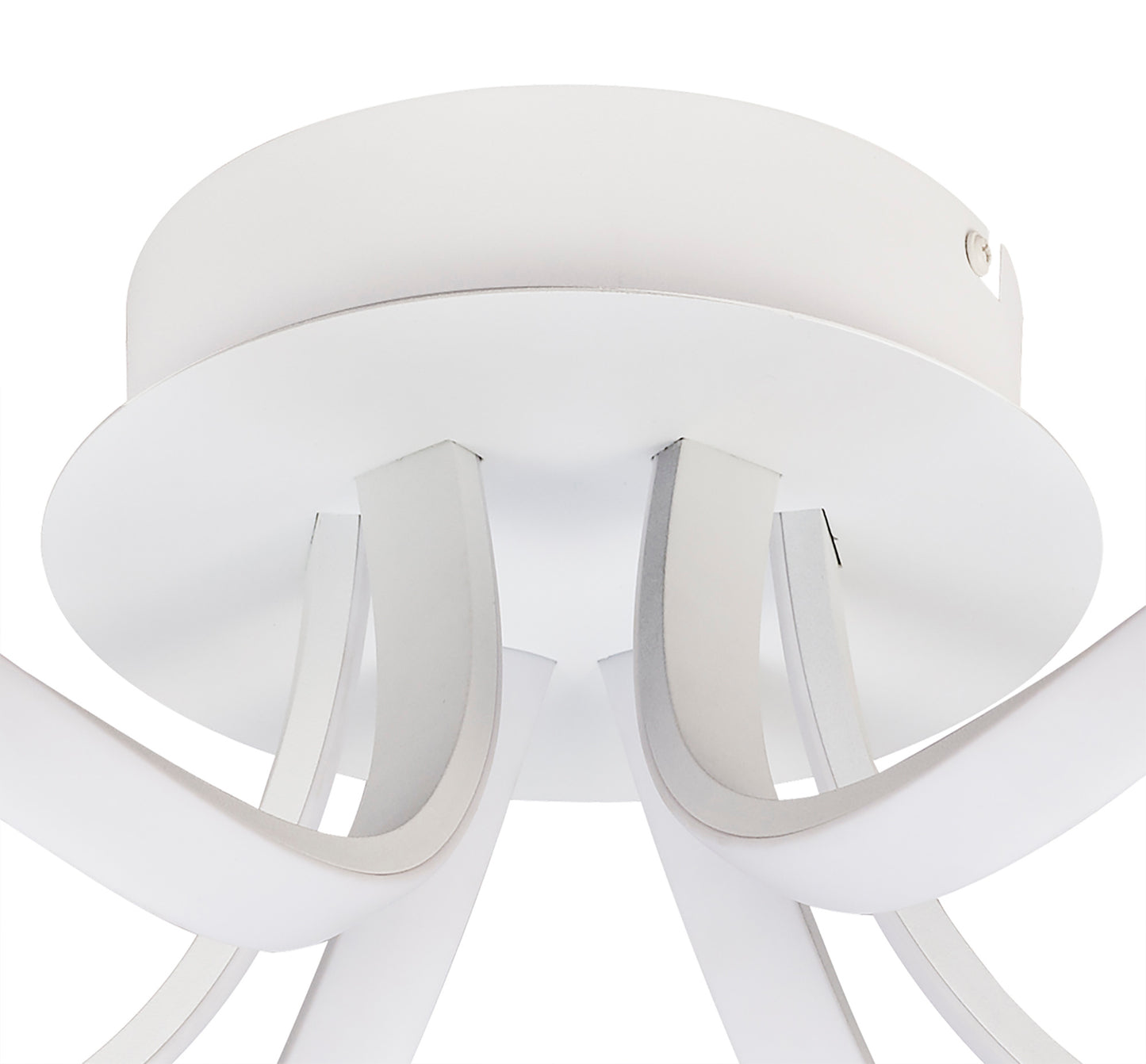 Knot Blanco Ceiling 48cm Round 3 Looped Arms 36W LED 2800K, 2520lm, White/Frosted Acrylic, 3yrs Warranty by Mantra