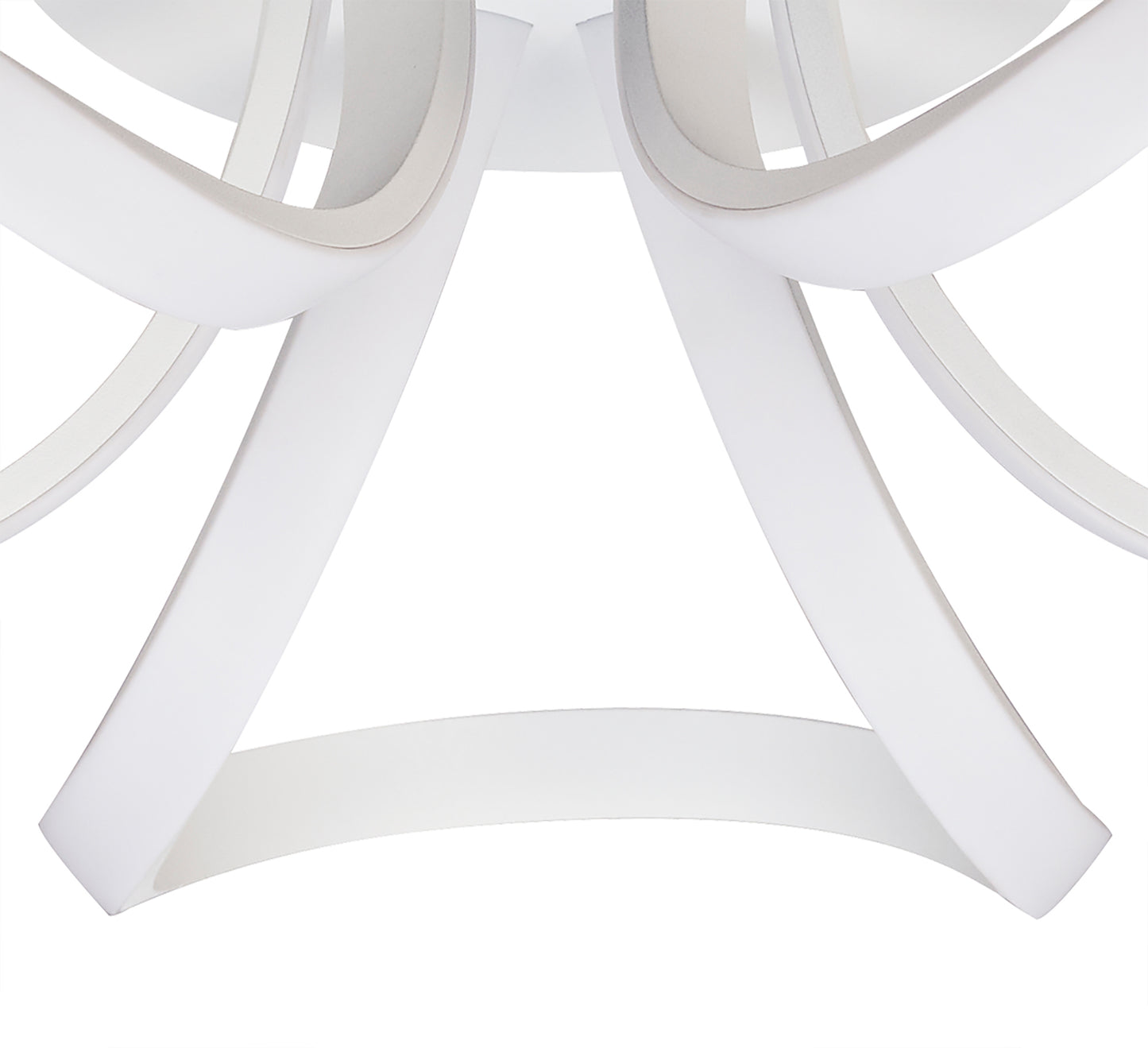 Knot Blanco Ceiling 48cm Round 3 Looped Arms 36W LED 2800K, 2520lm, White/Frosted Acrylic, 3yrs Warranty by Mantra