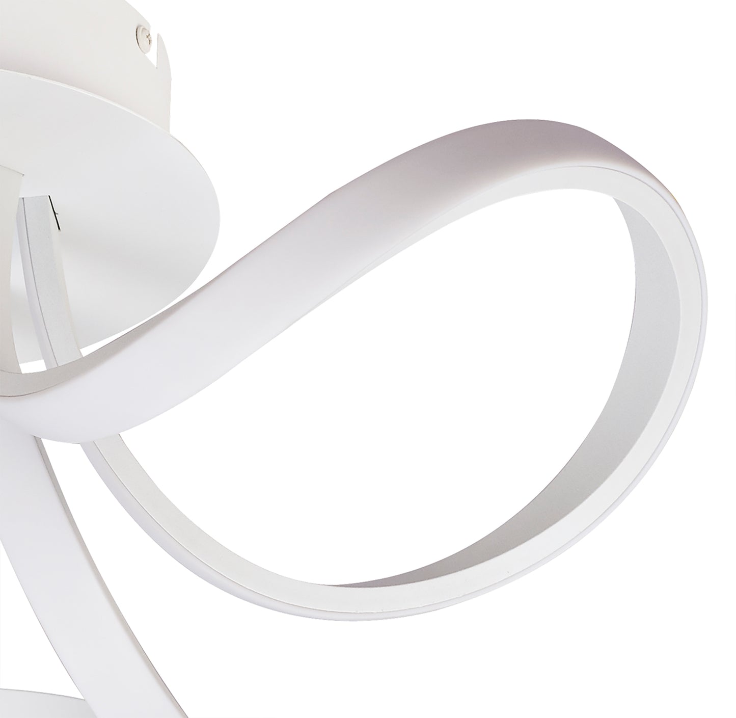Knot Blanco Ceiling 48cm Round 3 Looped Arms 36W LED 2800K, 2520lm, White/Frosted Acrylic, 3yrs Warranty by Mantra