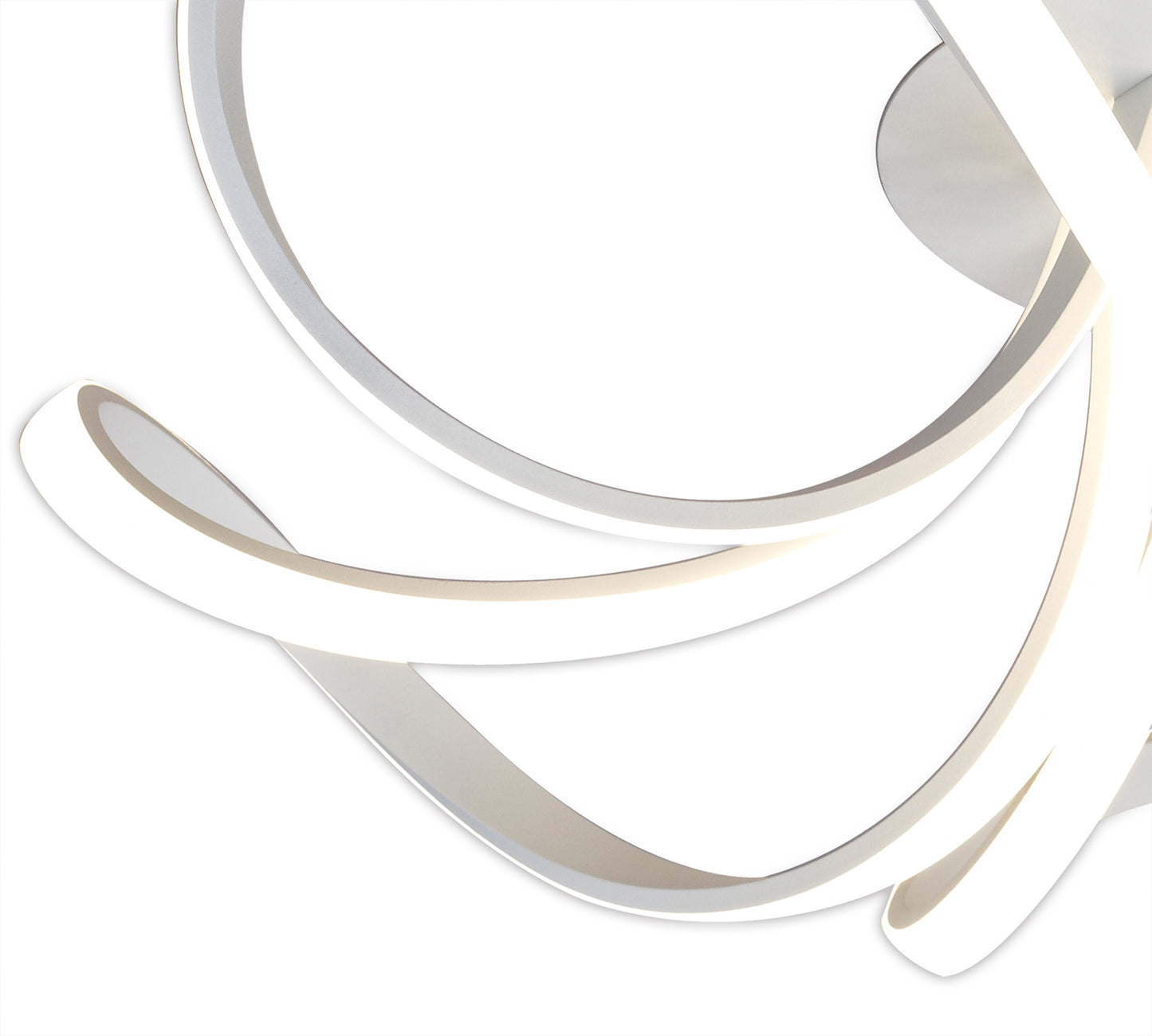 Knot Blanco Ceiling 74cm Round 5 Looped Arms 60W LED 2800K, 4800lm, Dimmable, White/Frosted Acrylic, 3yrs Warranty by Mantra