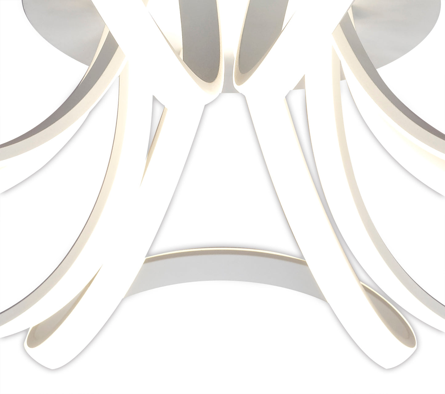 Knot Blanco Ceiling 74cm Round 5 Looped Arms 60W LED 2800K, 4800lm, Dimmable, White/Frosted Acrylic, 3yrs Warranty by Mantra