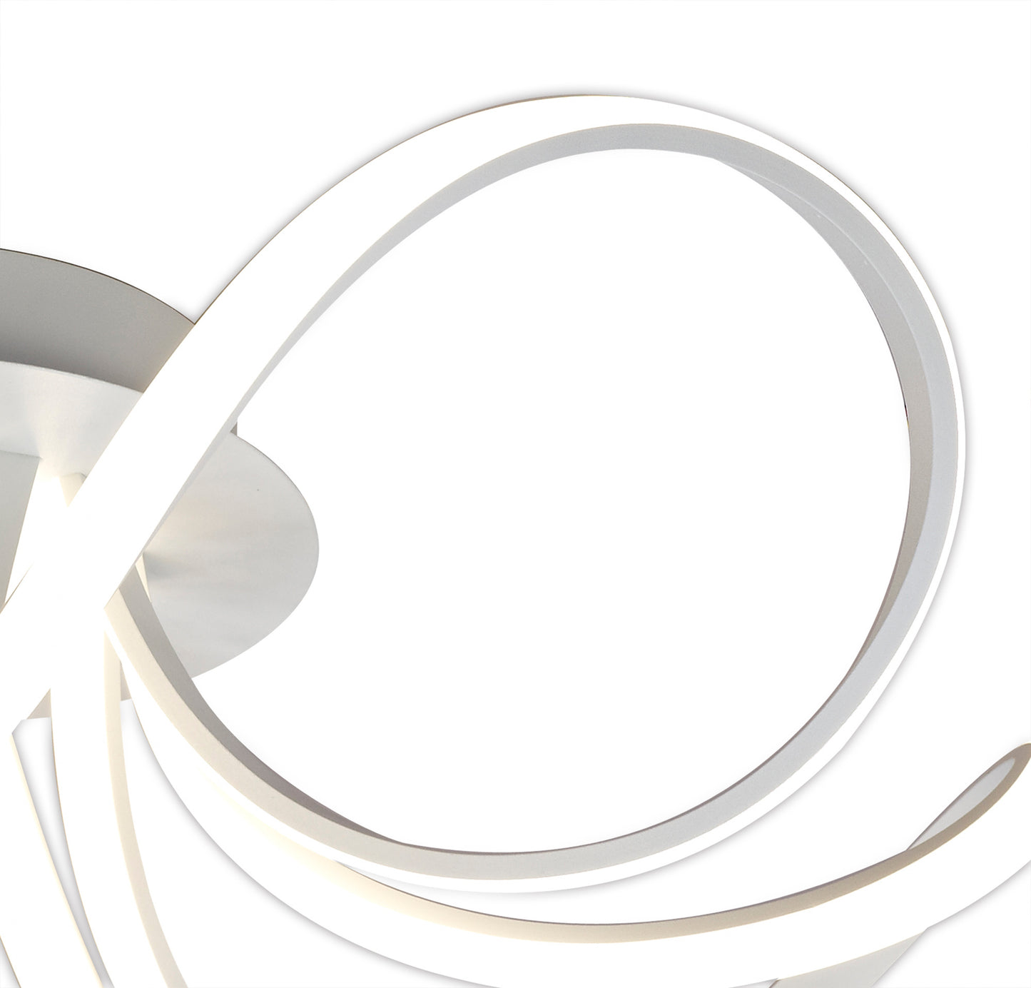 Knot Blanco Ceiling 74cm Round 5 Looped Arms 60W LED 2800K, 4800lm, Dimmable, White/Frosted Acrylic, 3yrs Warranty by Mantra
