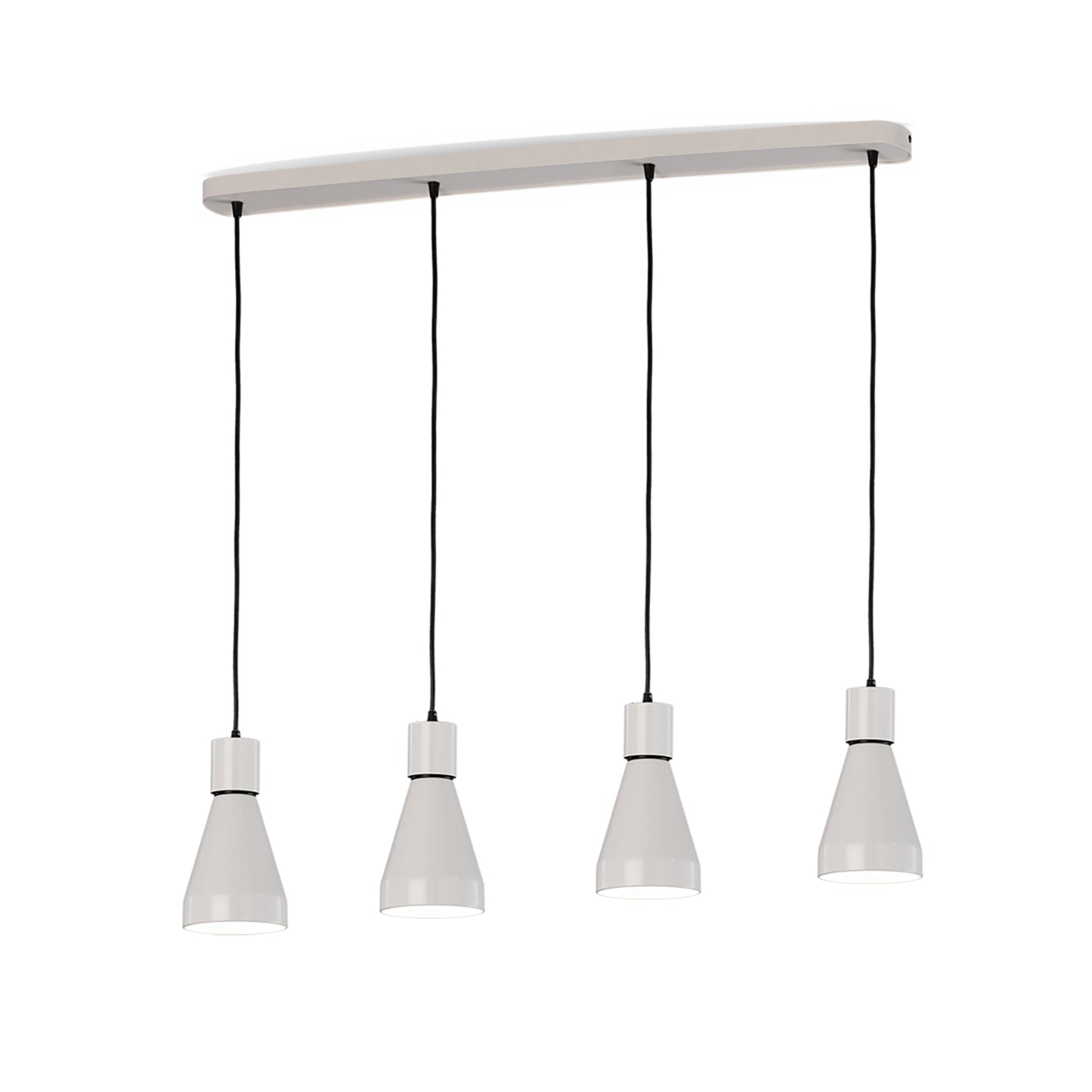 Kos Linear Pendant 4L 4 x E27 Max 40W, White / Black by Mantra