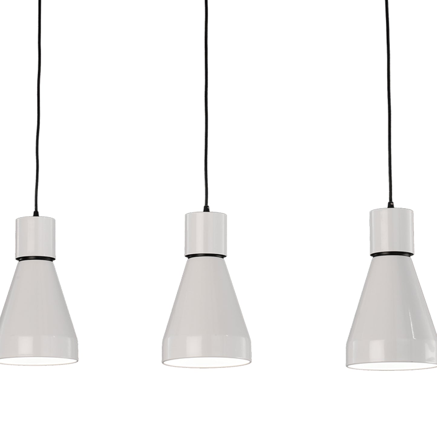 Kos Linear Pendant 3L 3 x E27 Max 40W, White / Black by Mantra