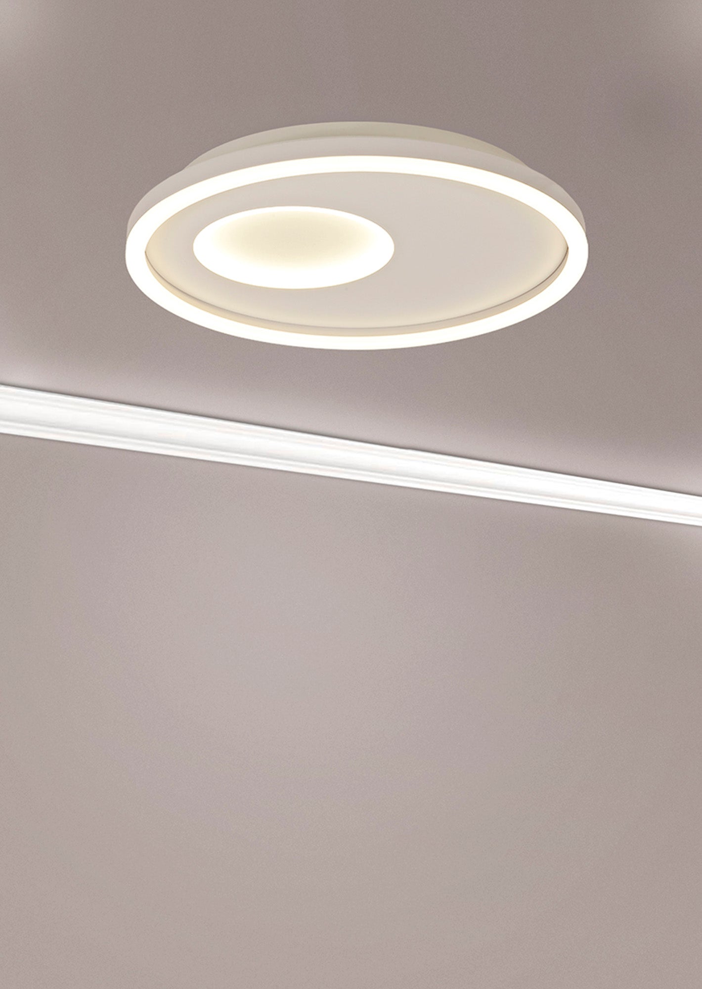 Krater Ceiling 40cm Round 36W LED 3000-6000K Tuneable, 1800lm, Remote Control White, 3yrs Warranty by Mantra