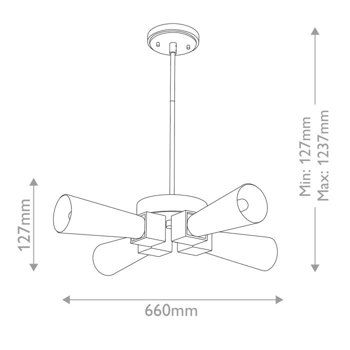Kristy 4 lt Pendant - Distressed Gold
