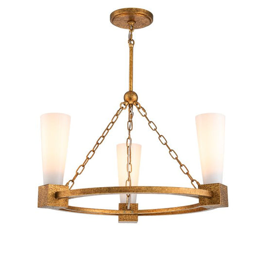 Kristy 3 lt Chandelier - Distressed Gold