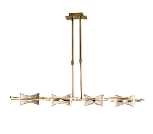 Kromo Linear Telescopic 4 Light G9 Line, Antique Brass by Mantra