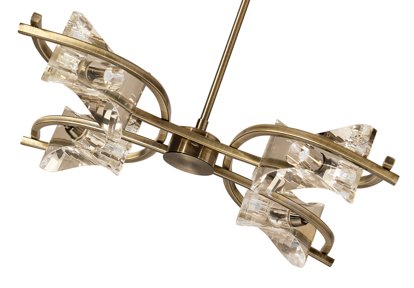 Kromo Telescopic Convertible To Semi Flush 4 Light G9, Antique Brass by Mantra