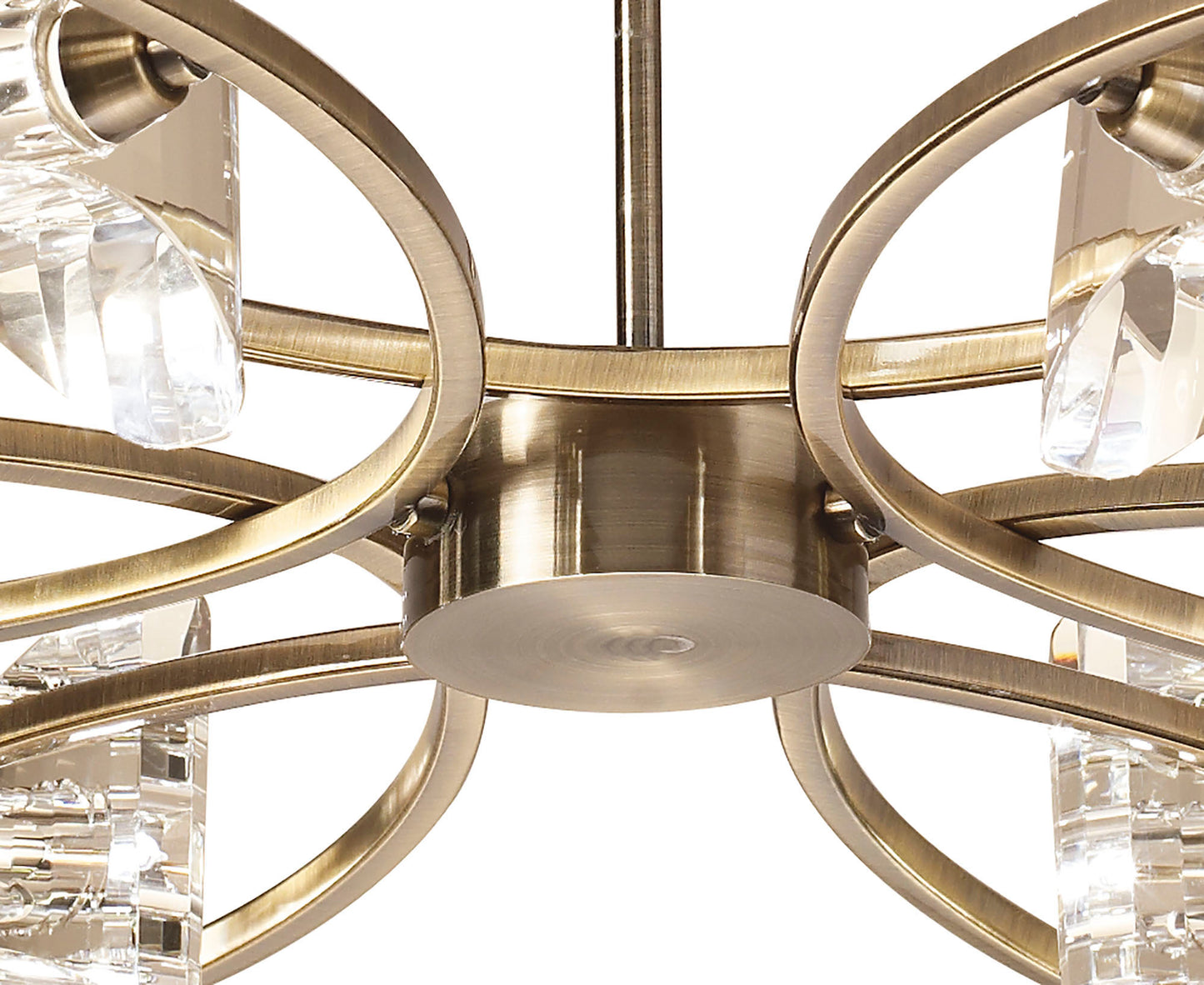 Kromo Telescopic Convertible To Semi Flush 6 Light G9, Antique Brass by Mantra