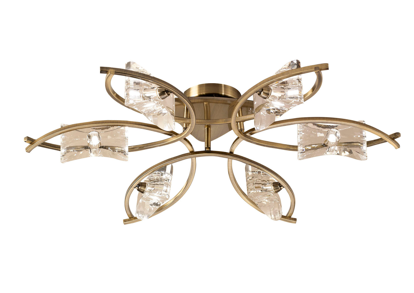 Kromo Ceiling 6 Light G9, Antique Brass by Mantra