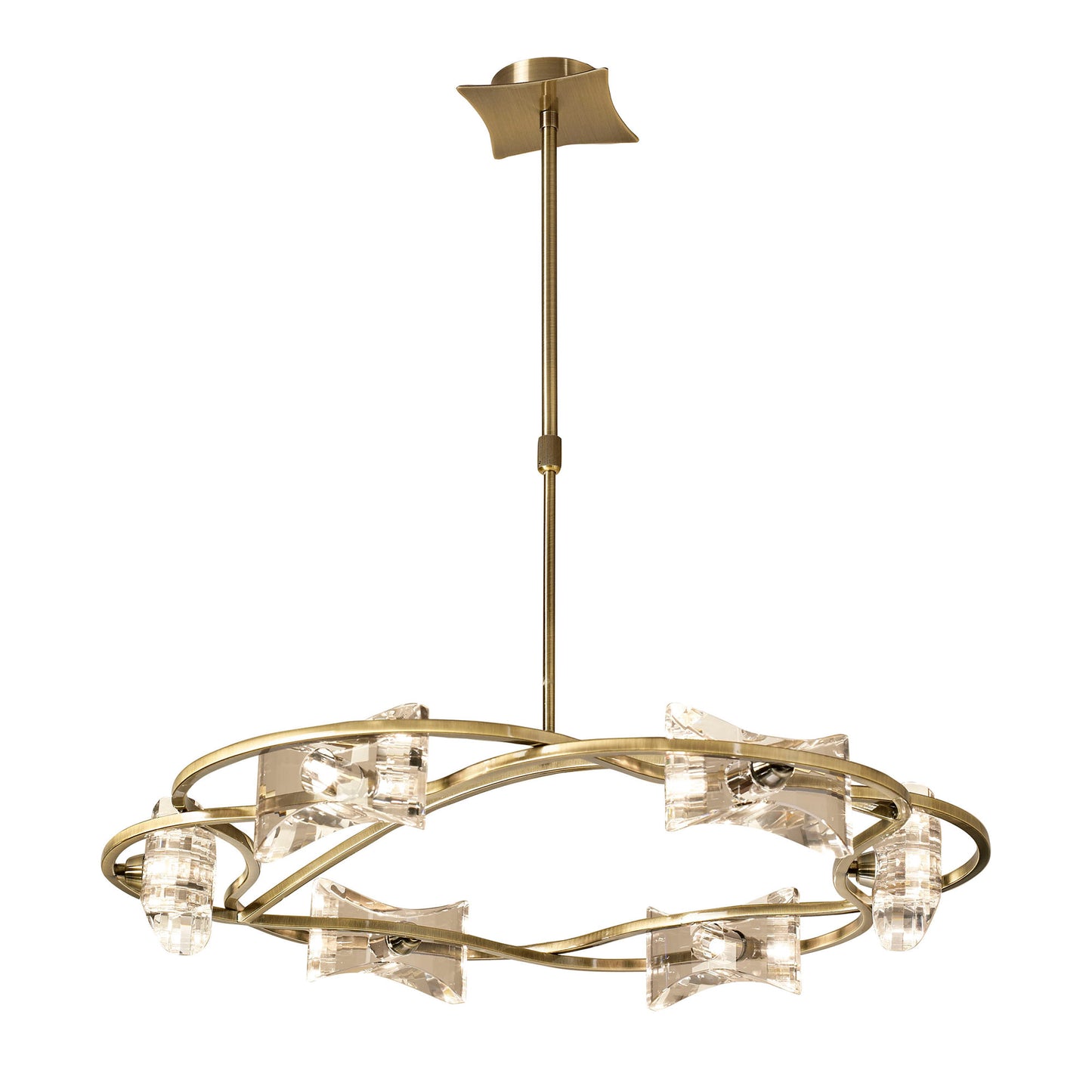 Kromo Telescopic 6 Light G9 Round, Antique Brass by Mantra