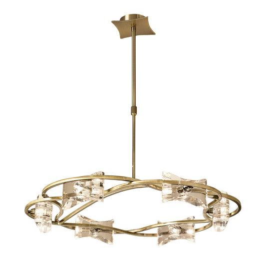 Kromo Telescopic 6 Light G9 Round, Antique Brass by Mantra