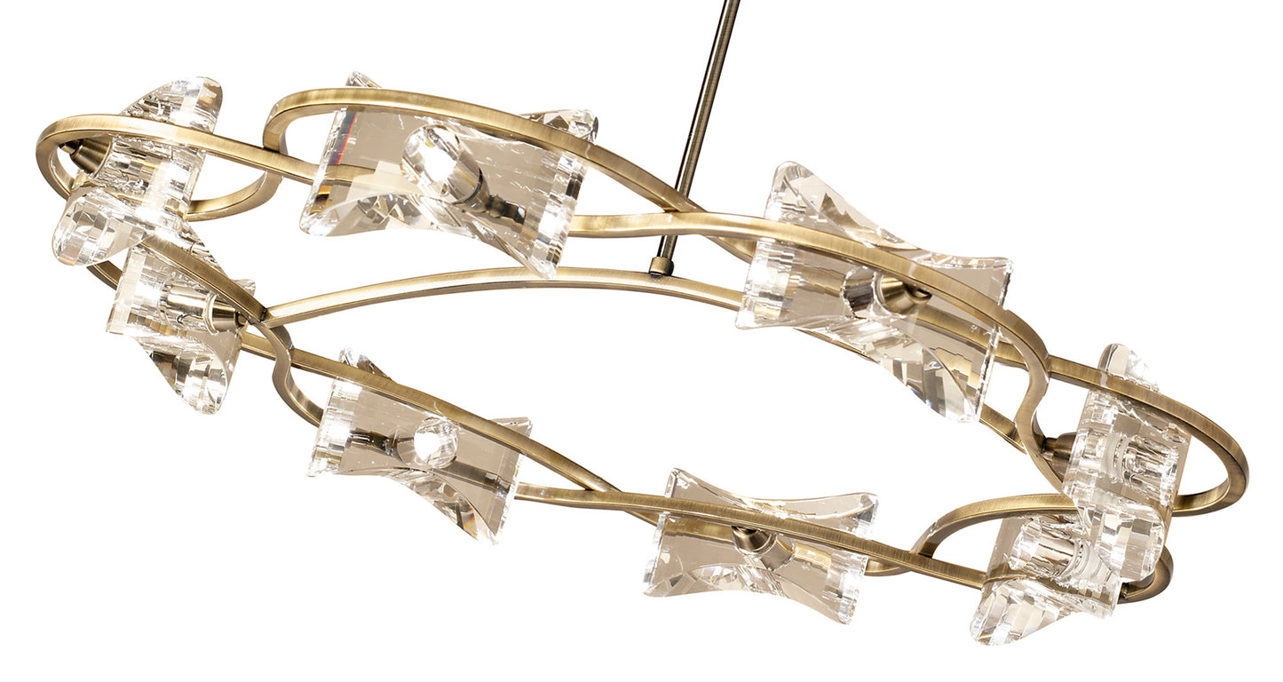 Kromo Telescopic 8 Light G9 Round, Antique Brass by Mantra