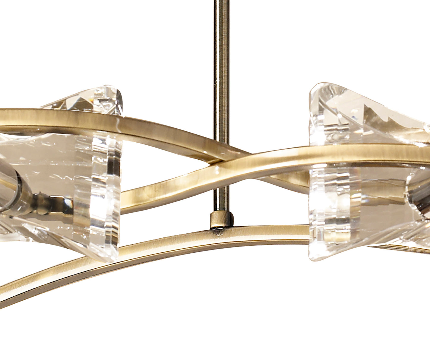 Kromo Telescopic 8 Light G9 Round, Antique Brass by Mantra