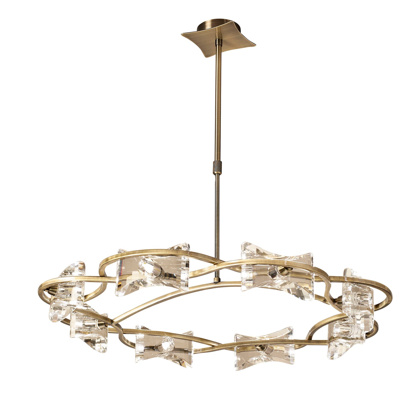 Kromo Telescopic 8 Light G9 Round, Antique Brass by Mantra