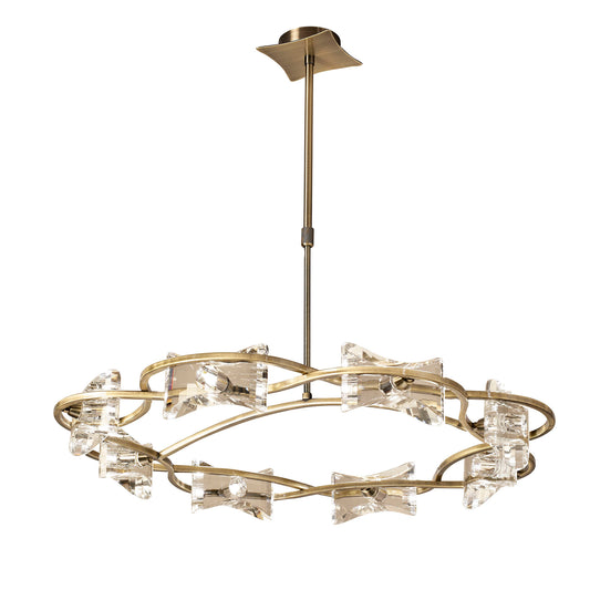 Kromo Telescopic 8 Light G9 Round, Antique Brass by Mantra