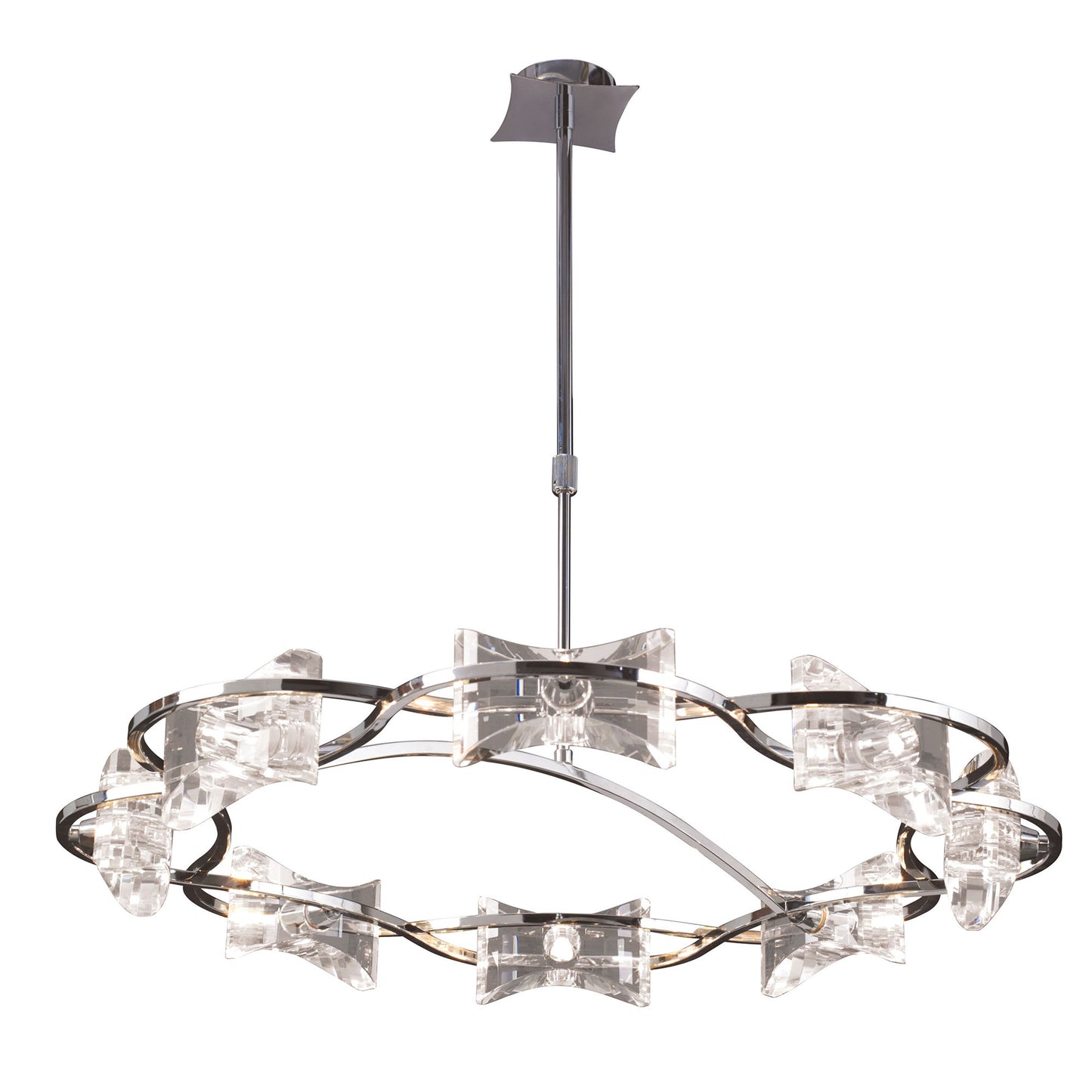 Kromo Telescopic 8 Light G9 Round, Polished Chrome by Mantra