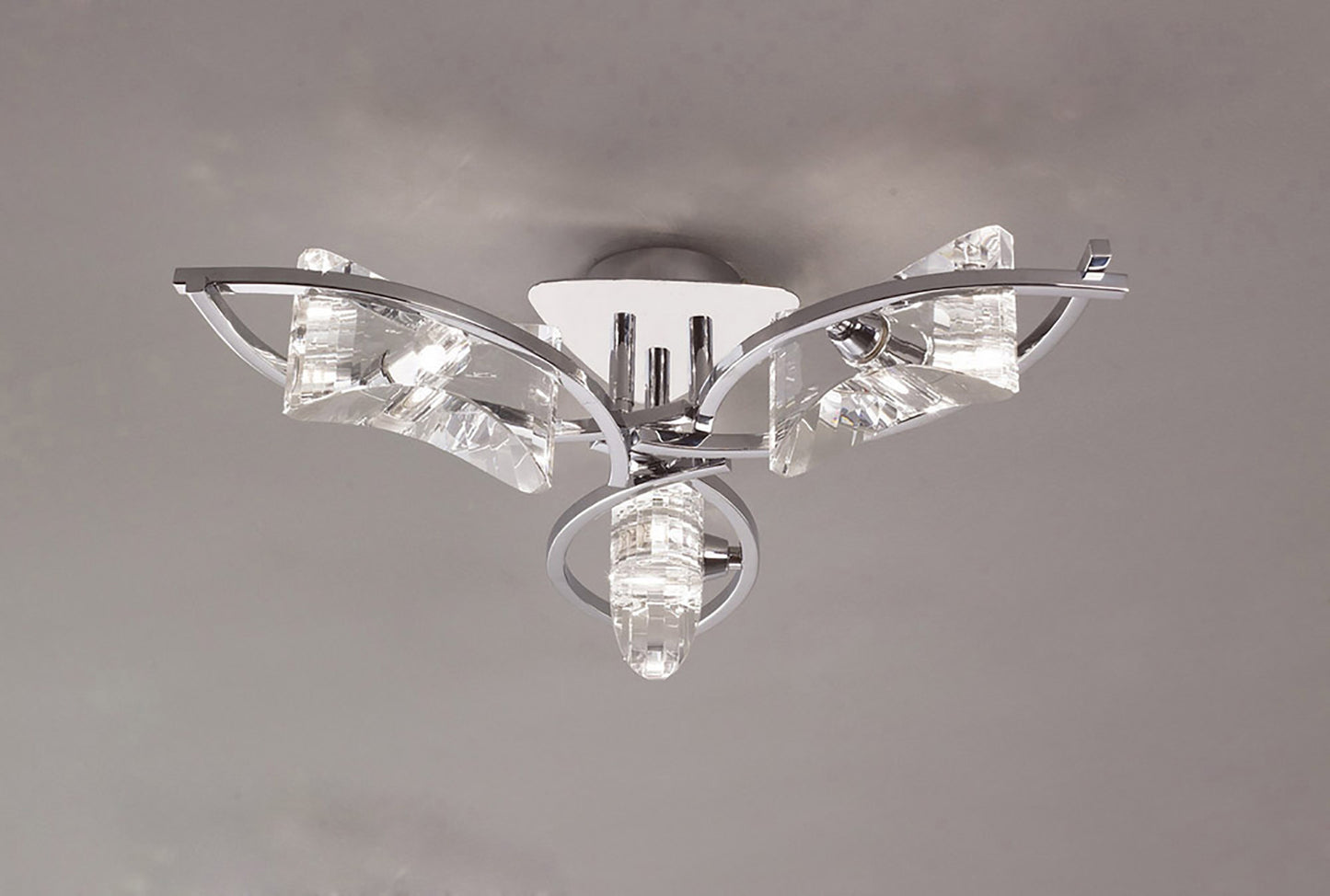 Kromo Ceiling 3 Light G9, Polished Chrome by Mantra