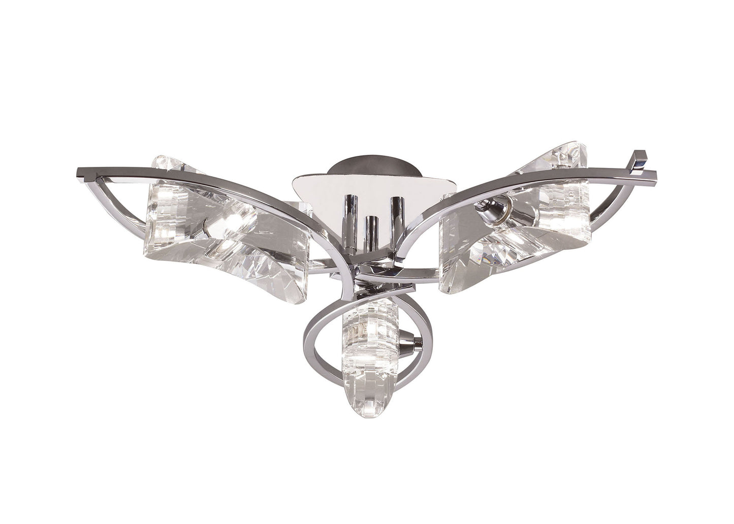 Kromo Ceiling 3 Light G9, Polished Chrome by Mantra