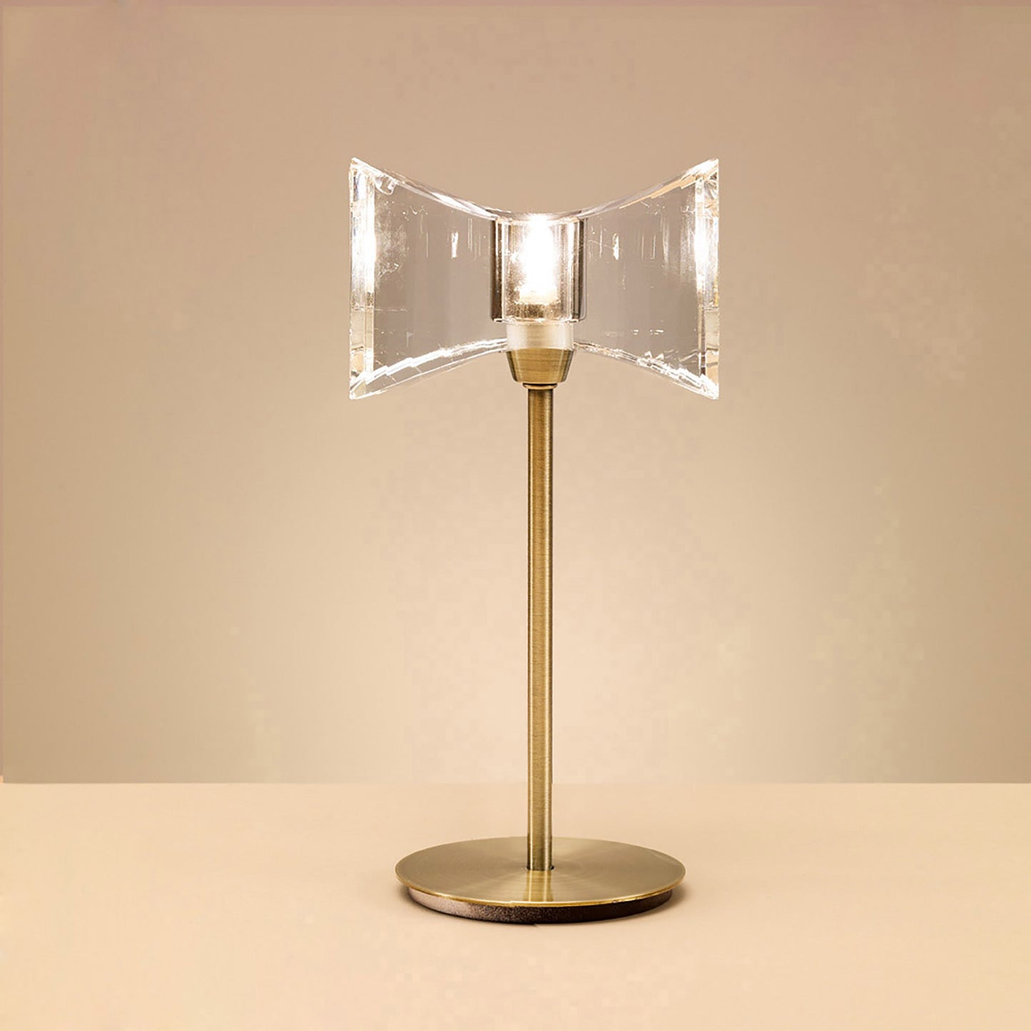 Kromo Table Lamp 1 Light G9 Sraight Frame, Antique Brass by Mantra