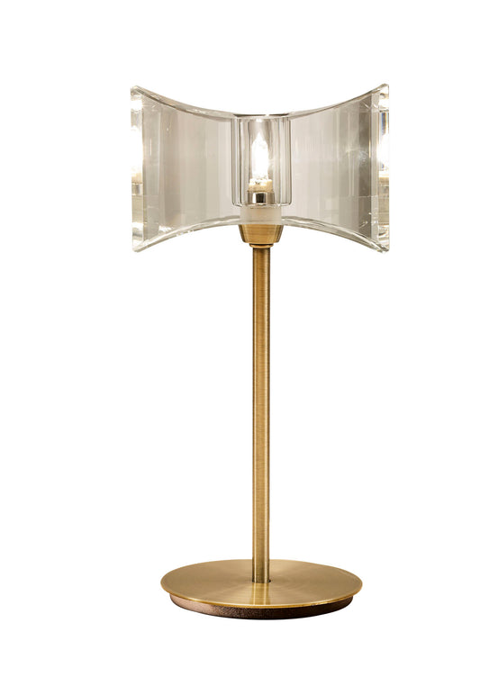 Kromo Table Lamp 1 Light G9 Sraight Frame, Antique Brass by Mantra