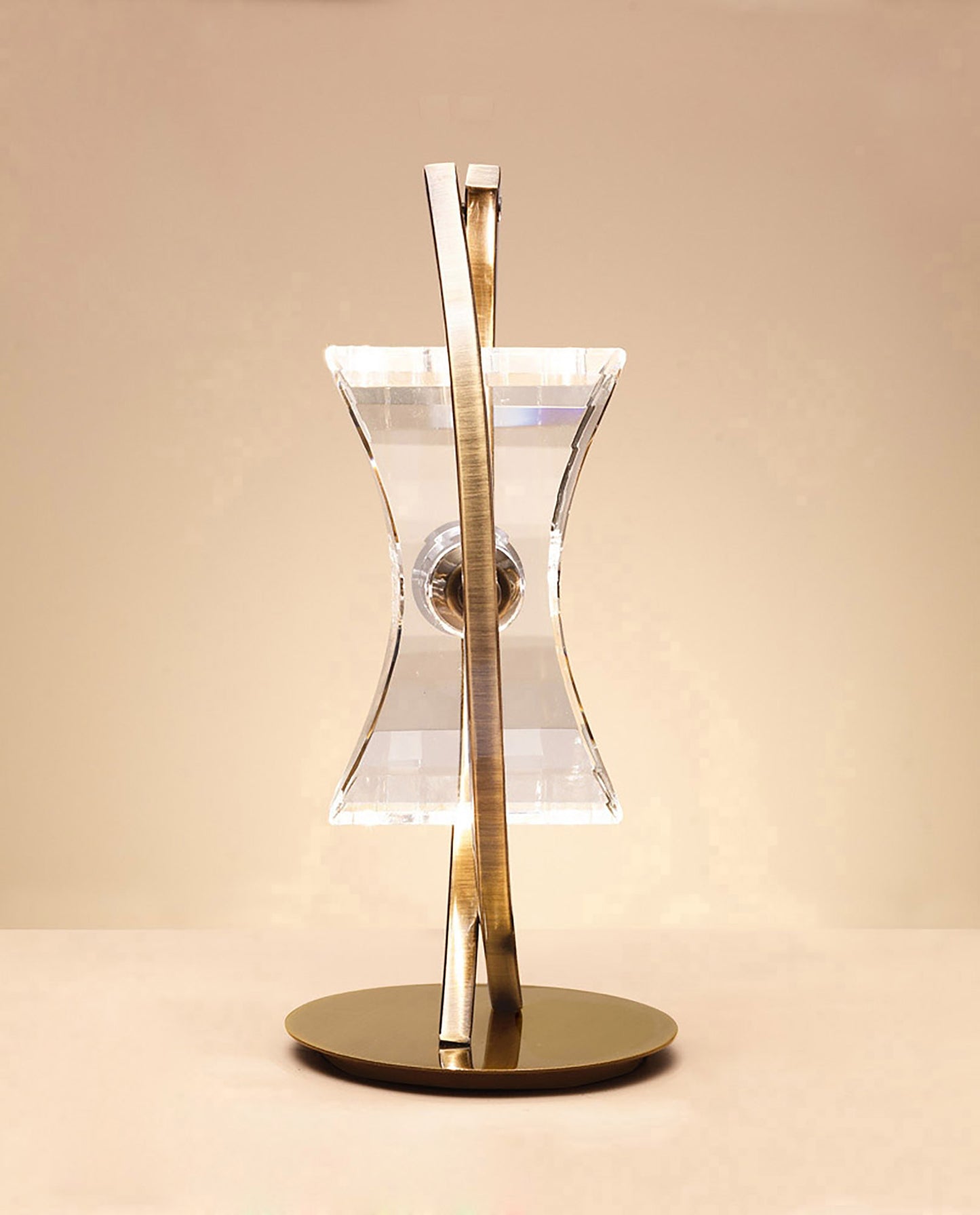 Kromo Table Lamp 1 Light G9 Looped Frame, Antique Brass by Mantra