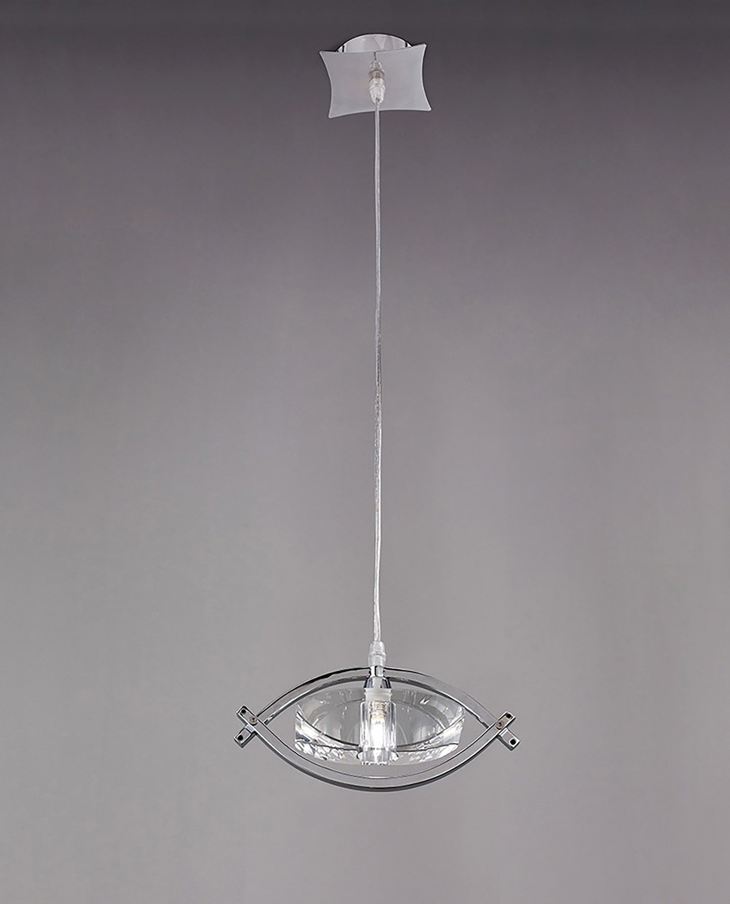 Kromo Pendant 1 Light G9, Polished Chrome by Mantra