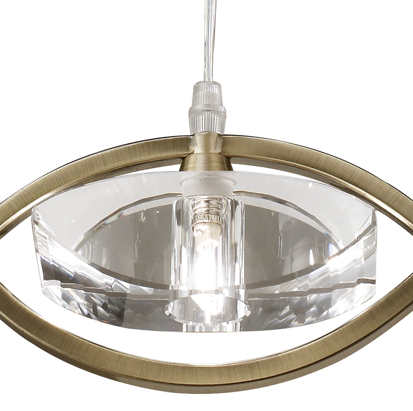 Kromo Pendant 1 Light G9, Antique Brass by Mantra