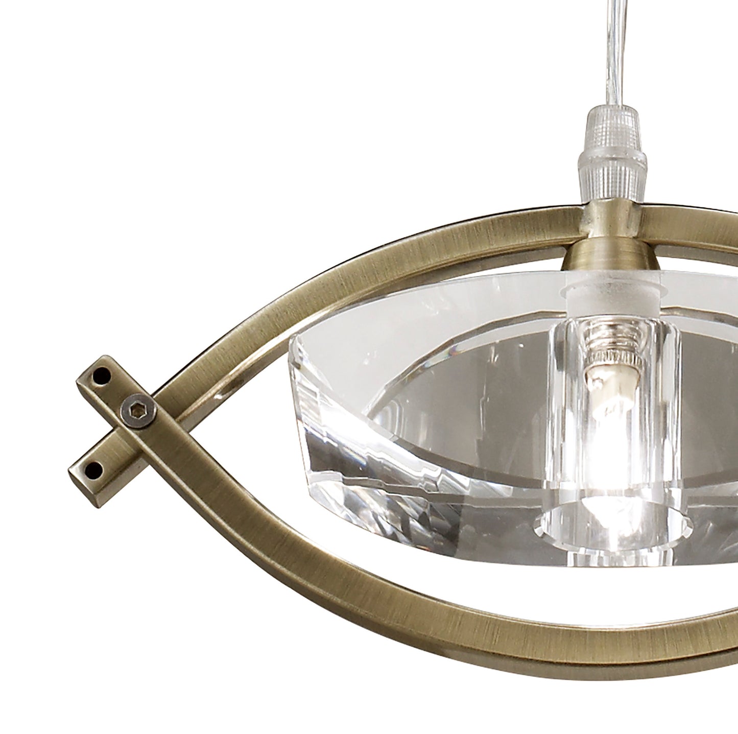 Kromo Pendant 1 Light G9, Antique Brass by Mantra